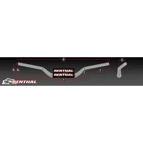 Renthal handlebar 28.6mm mx twinwall 998 with sponge 803x98mm