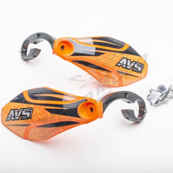 AVS RACING Handguards Kit with Aluminium supports Orange/Black