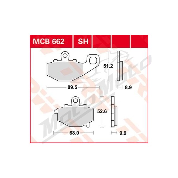 TRW SH Series Sindered Rear Brake Pads Kawasaki ER-6 / KLE / Z / ZR / ZRX / ZX / ZZR 400-1100cc 93-20