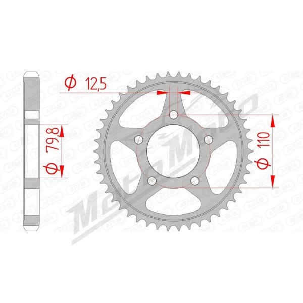 AFAM Steel Standard Rear Sprocket 530 40-48 teeth