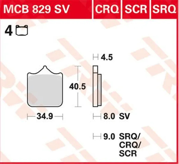 TRW CRQ Series Carbon Race Brake Pads BMW S1000 HP4/R/RR 1000cc 10-24