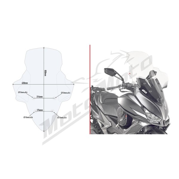 GIVI SPECIFIC FITTING KIT FOR D6104ST WINDSHIELD Kymco Xciting 400 18-20