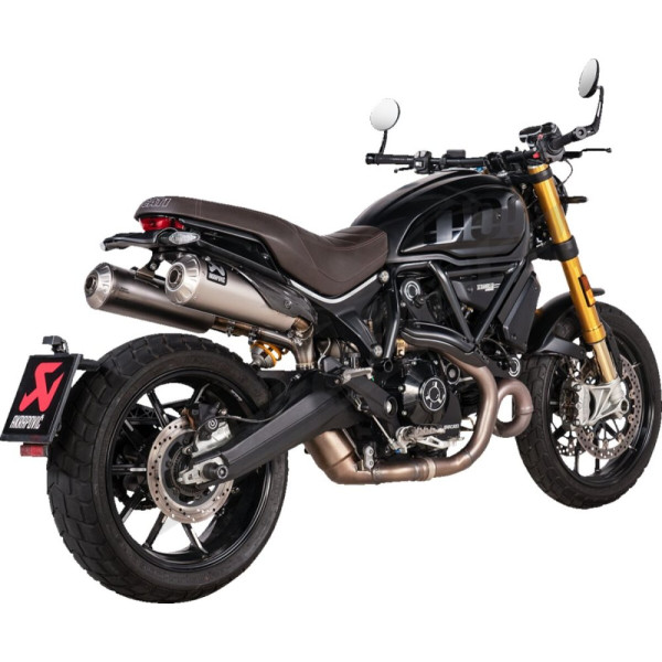 AKRAPOVIC Slip-On Line Mufflers Titanium Ducati Scrambler 1100 21-24