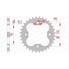 AFAM Steel Standard Rear Sprocket 520 32 teeth Adly Thunderbike 300 2004-2005