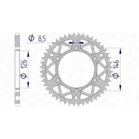 AFAM aliuminio itin lengva savaime išsivalanti galinė žvaigždė 15203 - 520 48-52 dantukų SUZUKI RMX / DR / DR-Z / RM-Z 250-450cc 89-25