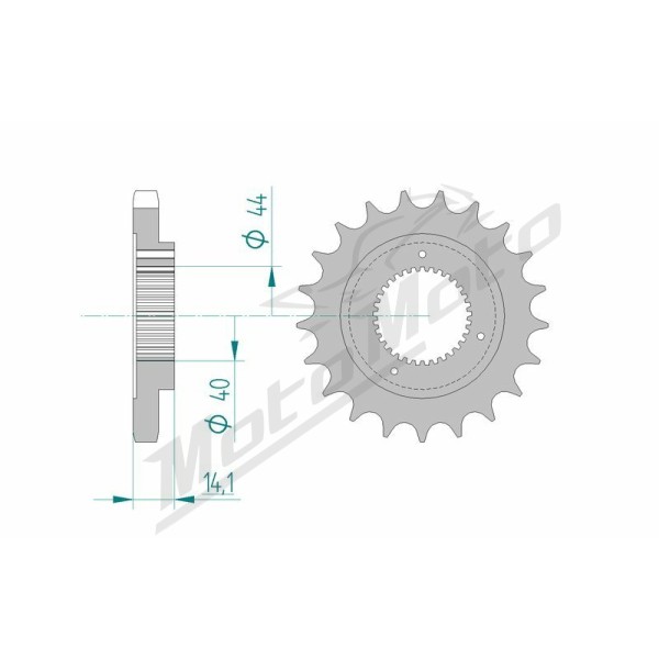 AFAM plieninė standartinė priekinė žvaigždutė 94602 - 530 21 dantukų ​​​​​​​HARLEY DAVIDSON 883-1200cc 1991-1992