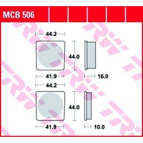 STABDŽIŲ TRINKELĖS TRW MCB506 STANDARD