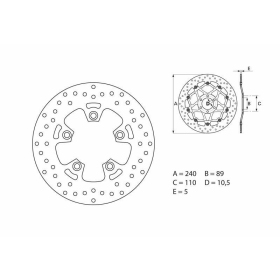 BREMBO Serie Oro apvalus fiksuotas stabdžių diskas galinis KYMCO / SUZUKI 600-1300cc 1985-2023
