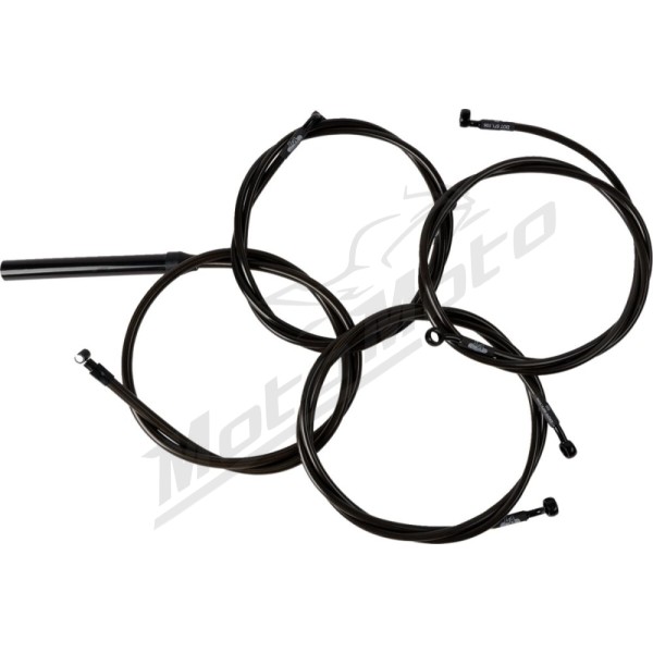 LA CHOPPERS Complete Midnight Braided Handlebar Cable/Brake Line Kit Harley Davidson 1868-1977 23-24