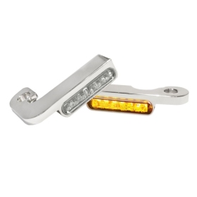 HEINZ BIKES LED Handlebar Turn Signals Chrome Harley Davidson FLD / FXDB / FXDC / FXDL / FXDWG / FXDXT 1340/1800 91-17