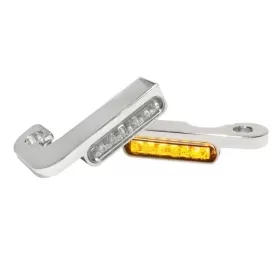 HEINZ BIKES LED Handlebar Turn Signals Chrome Harley Davidson FLD / FXDB / FXDC / FXDL / FXDWG / FXDXT 1340/1800 91-17