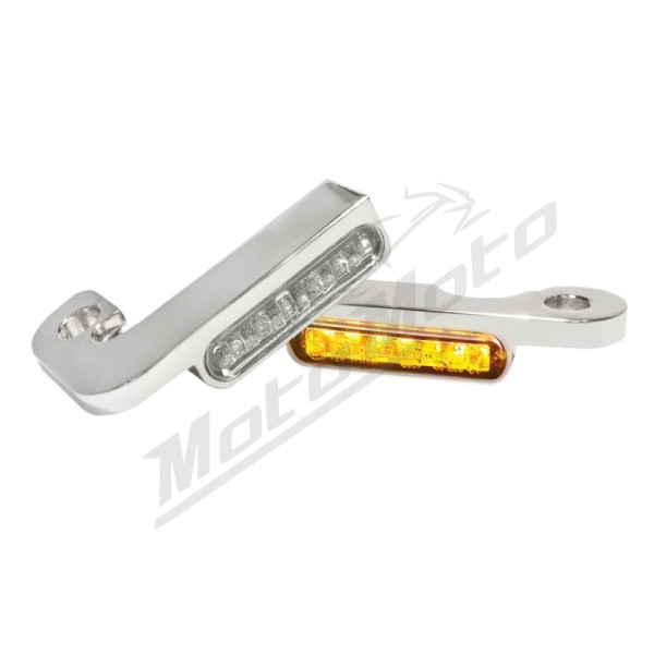 HEINZ BIKES LED Handlebar Turn Signals Chrome Harley Davidson FLD / FXDB / FXDC / FXDL / FXDWG / FXDXT 1340/1800 91-17