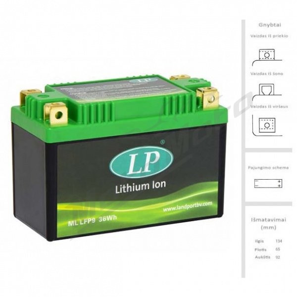 LANDPORT Accumulator 36Wh 180 A EN 12V LFP9