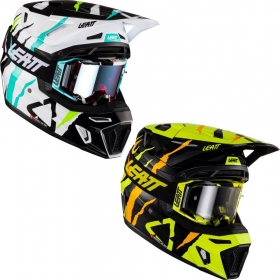 Leatt 8.5 Tiger Motocross Helmet + Leatt 5.5 Velocity Goggles