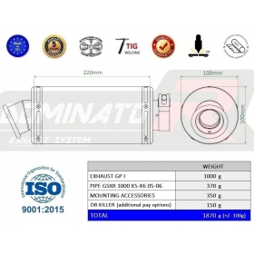 Duslintuvo kompl. Dominator GP1 SUZUKI GSXR 1000 K5-K6 2005-2006
