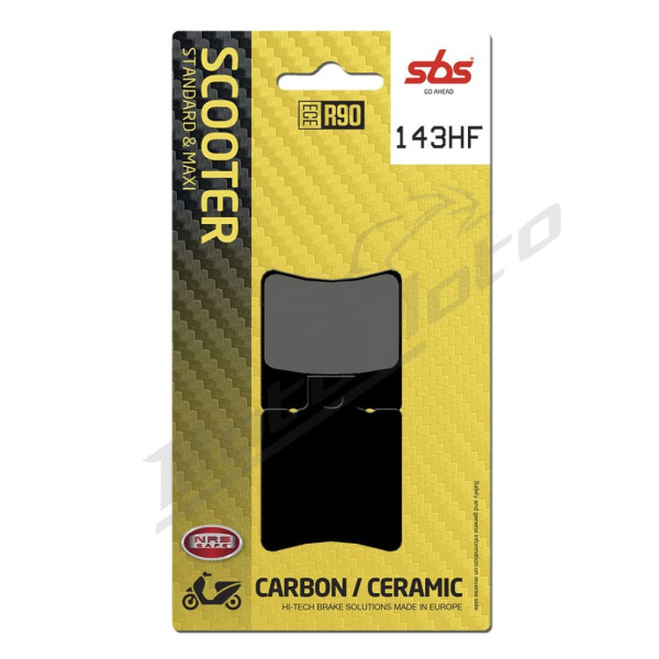 SBS 143HF Street Ceramic Organic Brake Pads Aprilia / Benelli / Gilera / Piaggio / Vespa 50-180cc 93-16