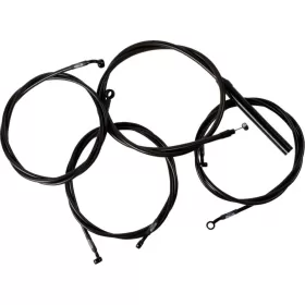 LA CHOPPERS Complete Midnight Braided Handlebar Cable/Brake Line Kit Harley Davidson 1868-1977 23-26
