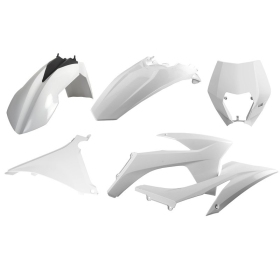 Polisport plastikų komplektas KTM EXC, EXC-F 125/500cc 12-13 Balta