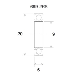 BLACK BEARING B5 Bearing 9x20x6 mm 699-2RS