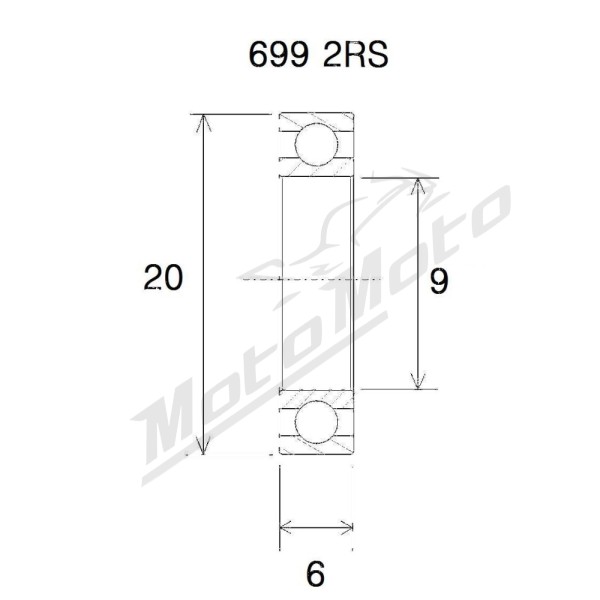 BLACK BEARING B5 Bearing 9x20x6 mm 699-2RS