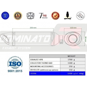 Duslintuvo kompl. Dominator TITANIUM HP8 APRILIA Tuono 660 2021-2023