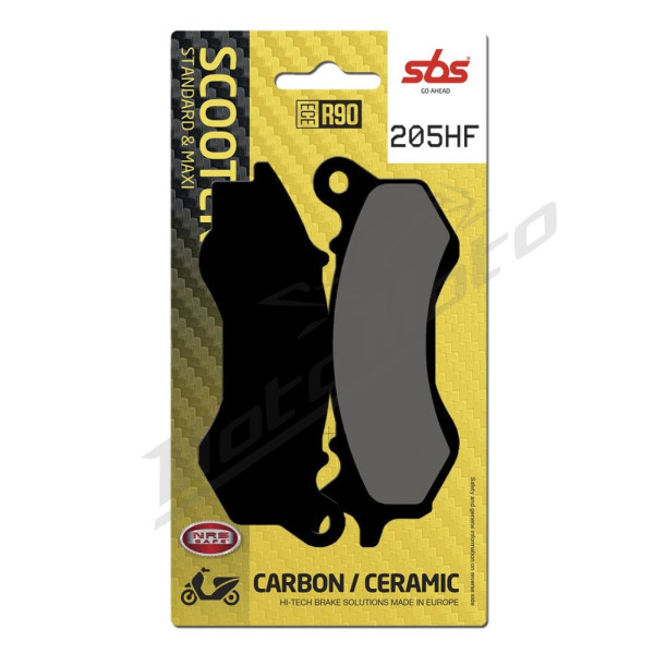SBS 205HF HF Street Ceramic Organic Brake Pads Honda / Malaguti / Peugeot 50-150cc 10-20