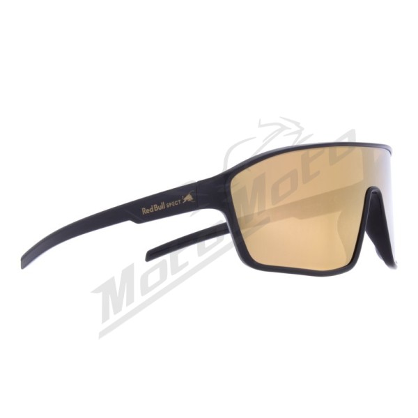 Spect Red Bull Daft Sunglasses Shiny Black w Smoke Gold Mirror lens