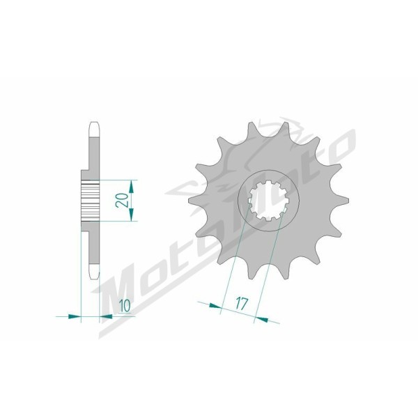 AFAM Steel Standard Front Sprocket 64201 - 520 12-13 teeth HUSQVARNA WR / CR 125cc 80-14