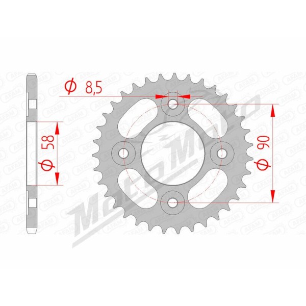 AFAM Steel Standard Rear Sprocket 420 34-35 teeth HONDA MONKEY / MSX / ANF / MONKEY 125 05-24