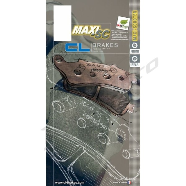 CL BRAKES Maxi Scooter Sintered Metal Brake pads - 3031MSC Benelli / Beta / Gilera / Malaguti / Rieju 50-180cc 98-24