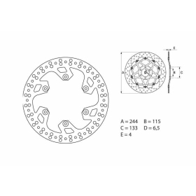 BREMBO Serie Oro Round Fixed Brake Disc rear FANTIC / YAMAHA 125-450cc 2002-2023