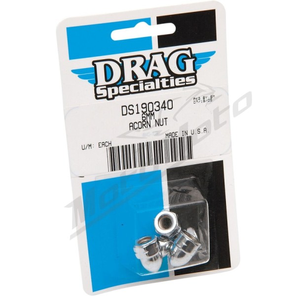 DRAG SPECIALTIES Chrome Ware Nuts M6 x 1.0 5pcs.