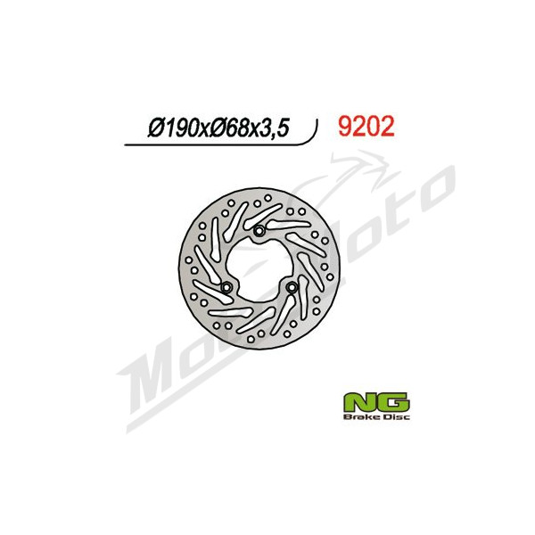 NG Front Fixed Brake Disc 190X68X3.5mm Aprilia Area 51 50cc 98-01
