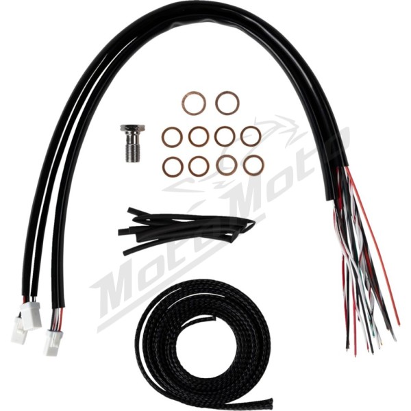 LA CHOPPERS Complete Stainless Braided Handlebar Cable/Brake Line Kit Harley Davidson 1868-1977 23-24