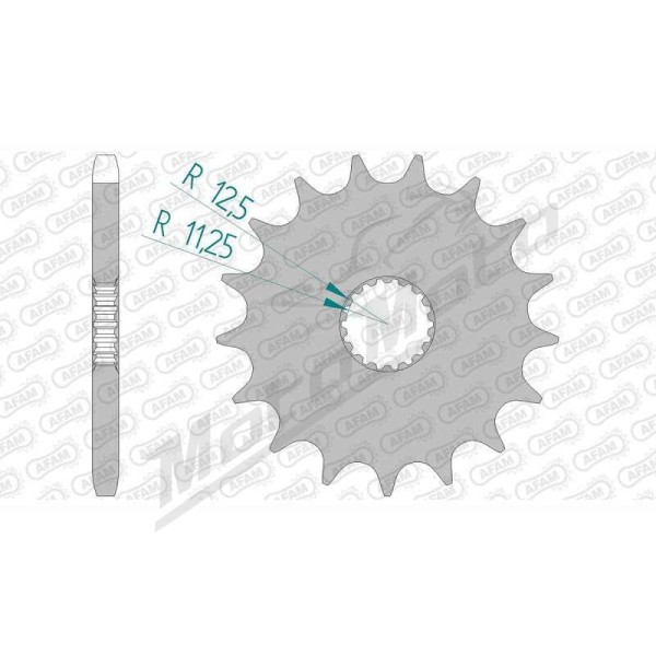 AFAM plieninė standartinė priekinė žvaigždutė 88900 - 525 16-17 dantukų TRIUMPH THRUXTON / BONNEVILLE / SCRAMBLER / SPEED TRIPLE 1200cc 16-25