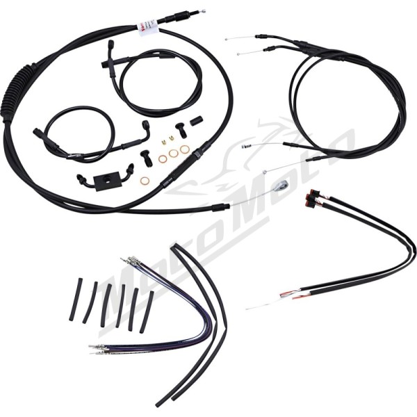 BURLY BRAND Ape Hangers handlebars Cables / Lines Extension Kit Harley Davidson 1584-1690cc 2012-2017