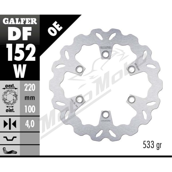 GALFER Wave® Rear Brake Rotor Kawasaki KDX / KLX 125-300cc 85-25