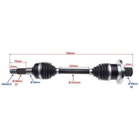 Left rear axle MaxTuned CF MOTO CF 500-800cc 15-19