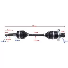 Left rear axle MaxTuned CF MOTO CF 500-800cc 15-19