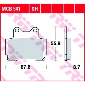 BRAKE PADS TRW MCB541 STANDARD 