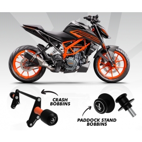 Rėmo slideriai / crash bar + Pakelėjo laikikliai M10 2vnt BAGOROS KTM DUKE 125-390cc 2017-2018