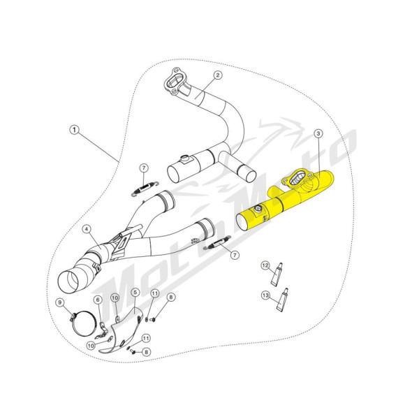 AKRAPOVIC Header Stainless Steel Right Side BMW R 1200GS 13-18
