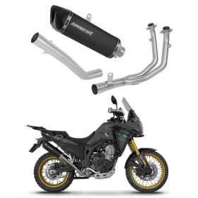 Dominator Full Exhaust System Collector Silencer HP6 BLACK + dB killer Rieju Aventura 500 2023-2026