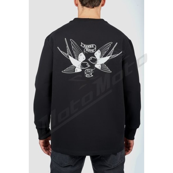 PANDO MOTO TOMMY TOKYO BLACK Oversized Long sleeve T-shirt Unisex