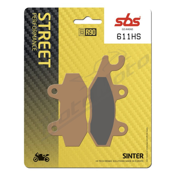 SBS HS Street Excel 611HS Sintered Front Brake Pads Aprilia / Kawasaki / Suzuki / Triumph / Yamaha 125-1200cc 89-25