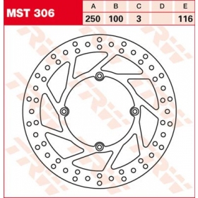 FRONT BRAKE DISC MST306 KAWASAKI KDX / KLX / KX 125-500cc 1989-2004 1PC