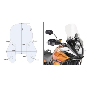 Givi Specific screen transparent 37x41cm KTM Adventure 1050-1190cc 13-18