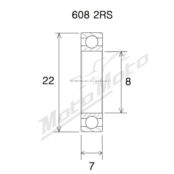 BLACK BEARING Mountain Bike Pivot Bearing MAX 8x22x7 mm 608-2RS