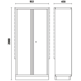 BETA C45PRO 2.0 Dviejų durų metalinė įrankių spinta 200x91.5x45.8mm