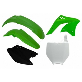 RACETECH Plastikų komplektas Kawasaki KX 250cc 06-08 Žalia/ Juoda